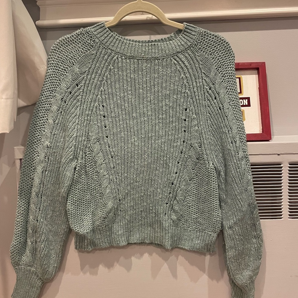 American Eagle dusty blue knit sweater